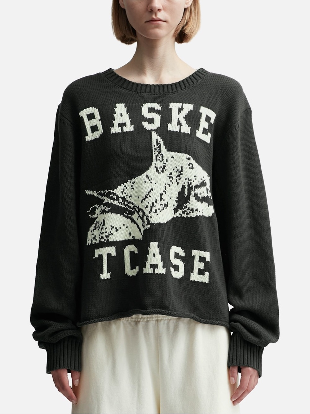 Baketcase Raw 100% Cotton College Knit Sweater Vintage Black S